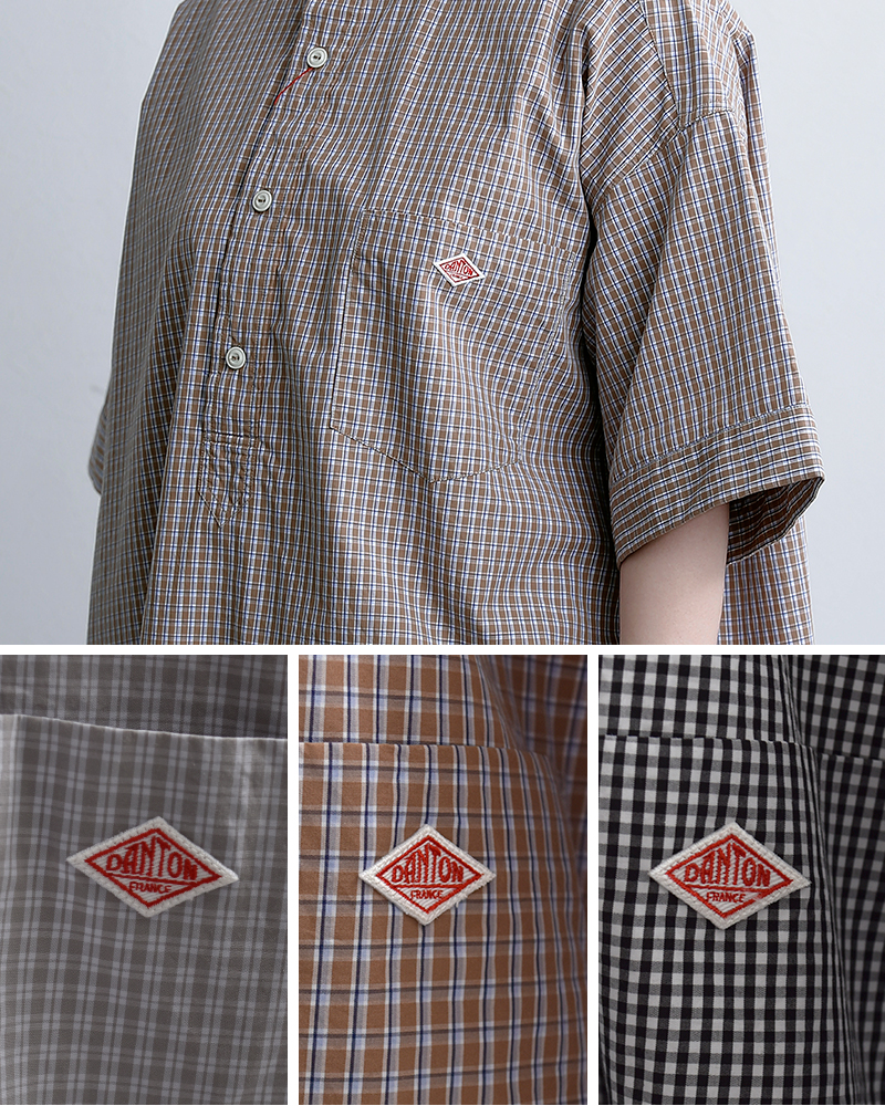 DANTON(ダントン)コットン チェック ショートスリーブ プルオーバー ドレス jd-3655cpp-26ss