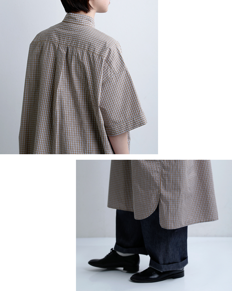 DANTON(ダントン)コットン チェック ショートスリーブ プルオーバー ドレス jd-3655cpp-26ss