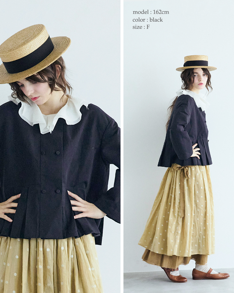 MAGALI(マガリ)ハイカウントコットンリネンダブルボタンジャケットjk11