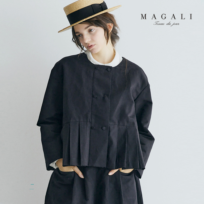 MAGALI(マガリ)ハイカウントコットンリネンダブルボタンジャケットjk11