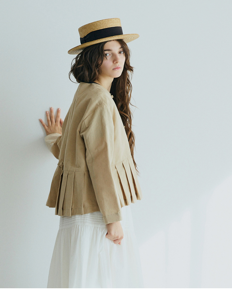 MAGALI(マガリ)ハイカウントコットンリネンダブルボタンジャケットjk11