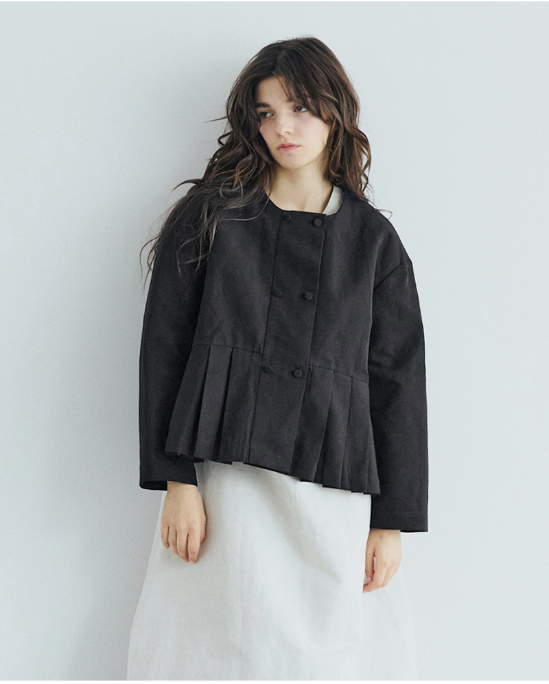 MAGALI(マガリ)ハイカウントコットンリネンダブルボタンジャケットjk11