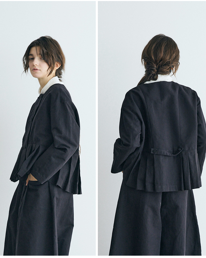 MAGALI(マガリ)ハイカウントコットンリネンダブルボタンジャケットjk11