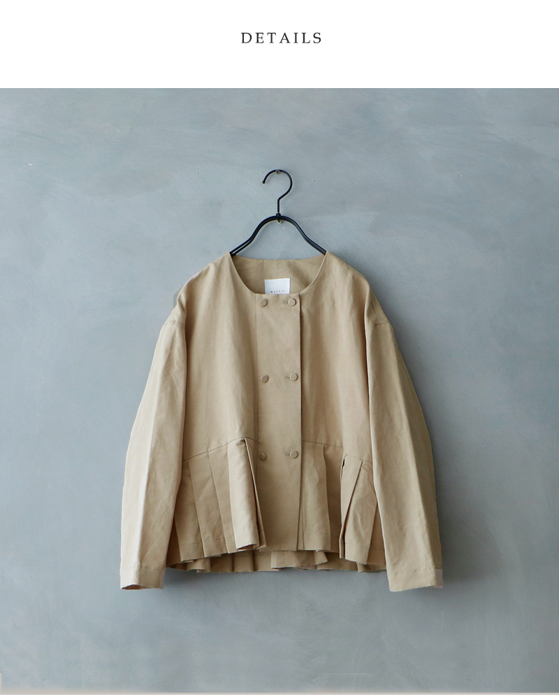 MAGALI(マガリ)ハイカウントコットンリネンダブルボタンジャケットjk11