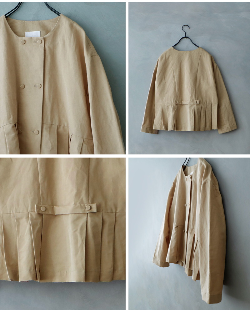 MAGALI(マガリ)ハイカウントコットンリネンダブルボタンジャケットjk11