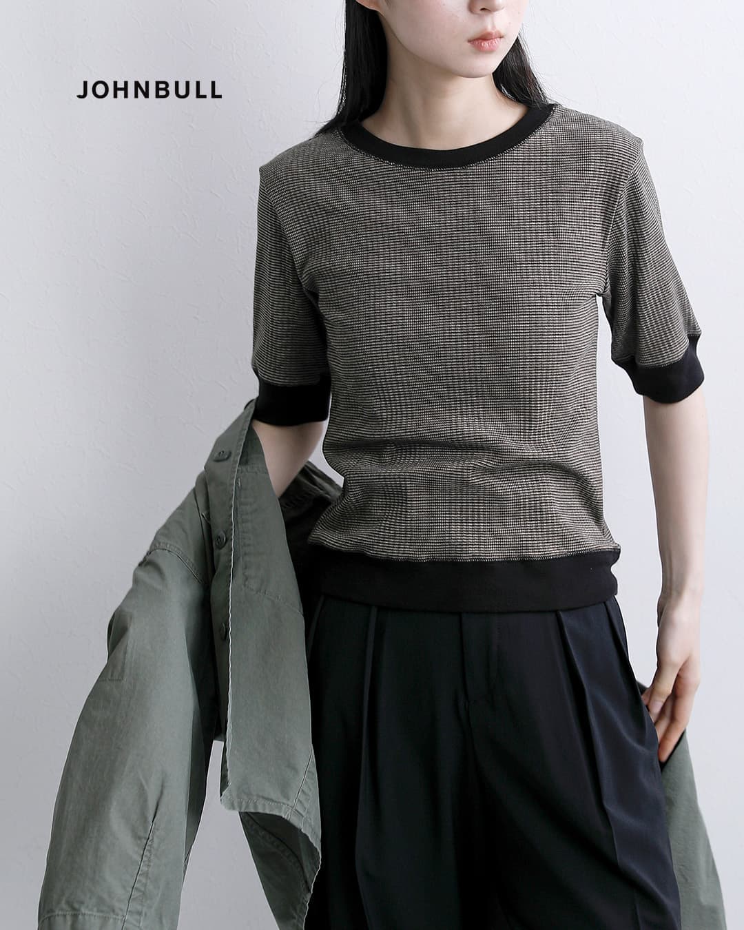 Johnbullコットン ランダムテレコ Tシャツ jl261c11