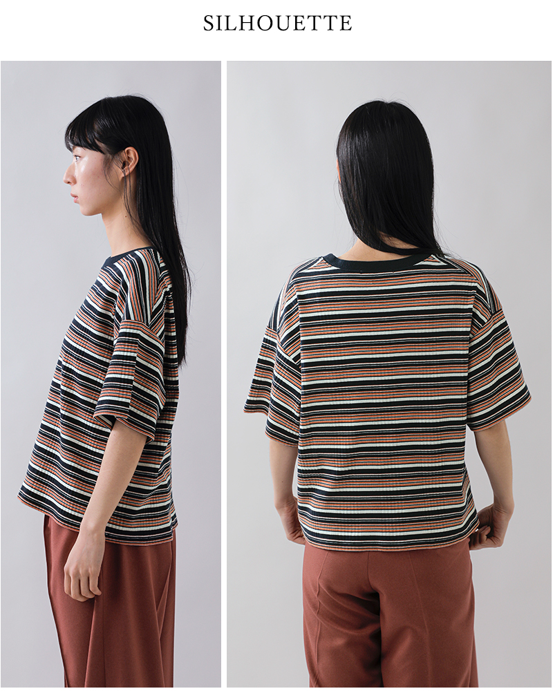 Johnbull(ジョンブル)コットンランダムテレコボックスTシャツjl261c12