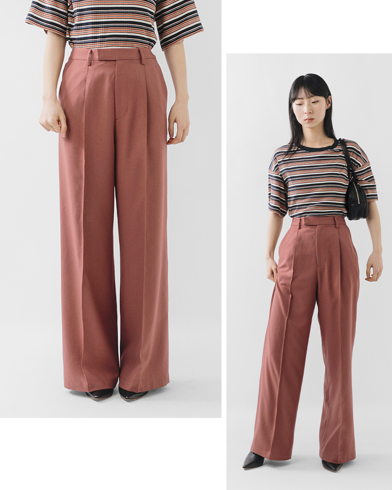 Johnbull(ジョンブル)ピンタックワイドスラックスパンツjl261p03