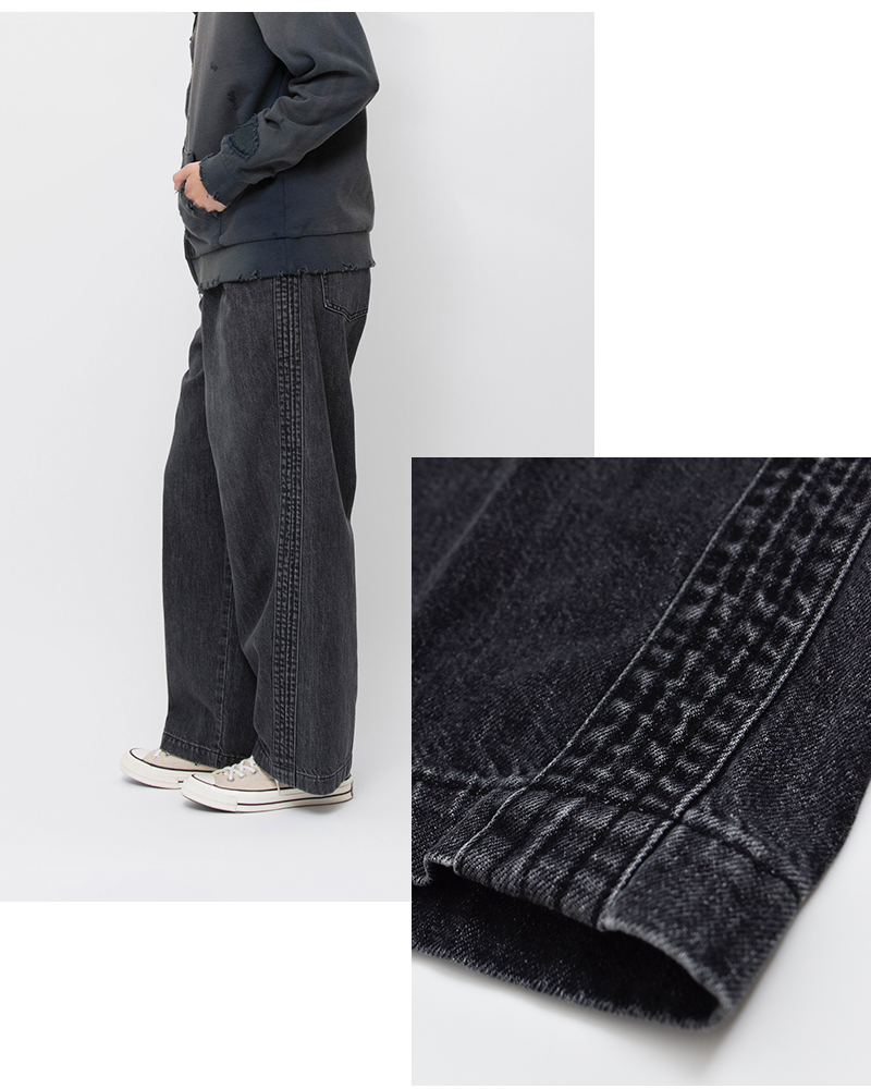 Johnbull(ジョンブル)コットンデニムステッチングラインパンツjl261p05