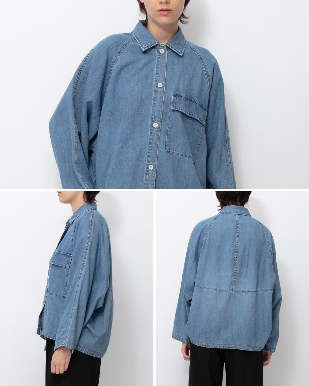 Johnbullコットン ライトデニム シャツブルゾン jl261s08