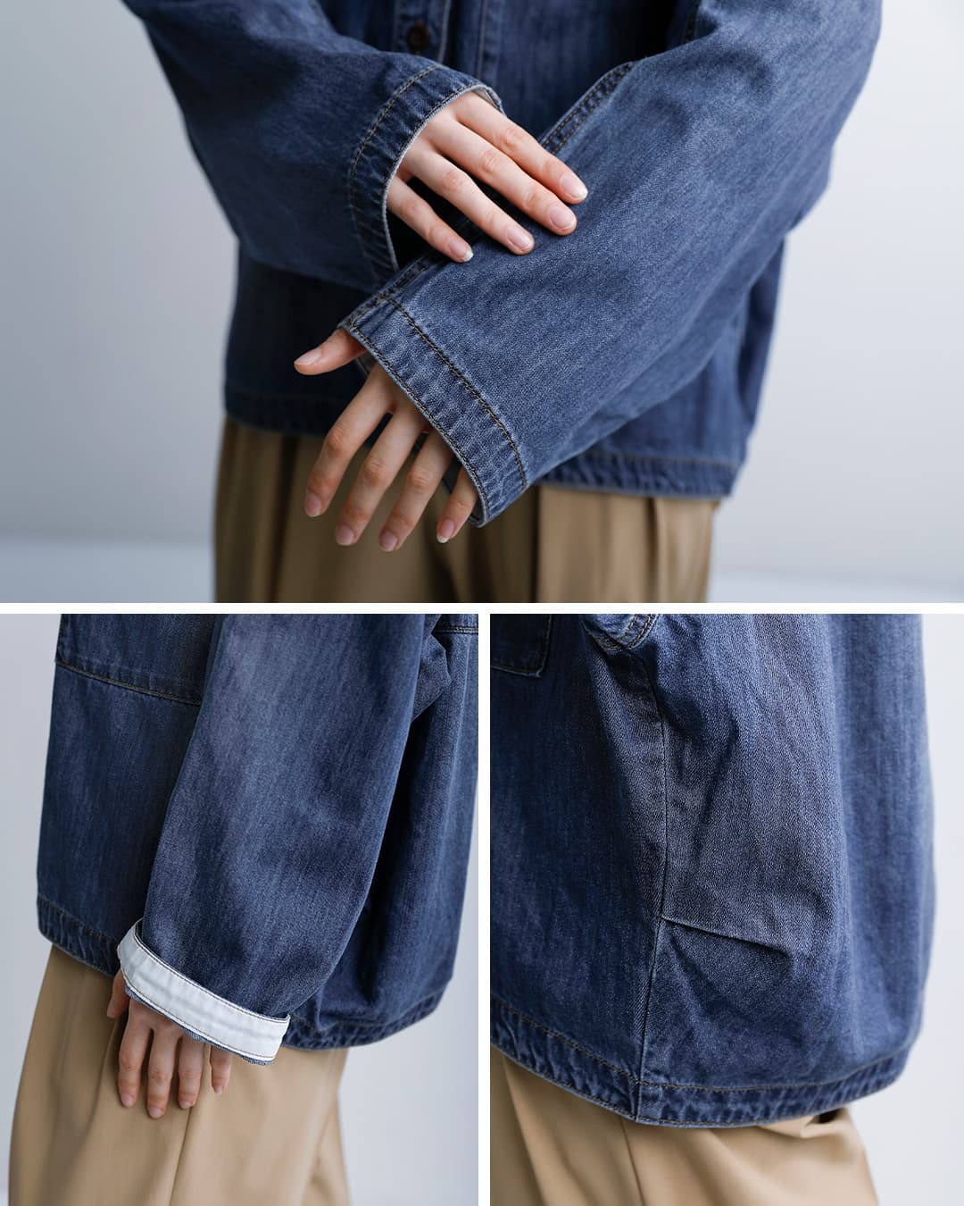 Johnbullコットン ライトデニム シャツブルゾン jl261s08