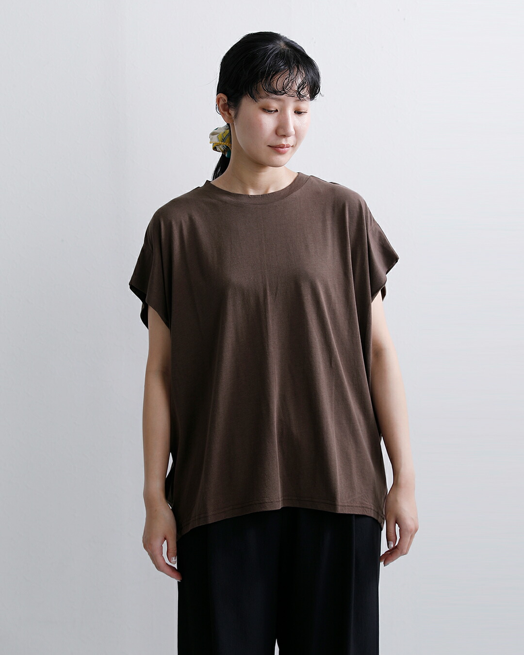 Johnbull(ジョンブル)コットン ミックス クルーネック フレンチスリーブ Tシャツ カットソー jl262c05