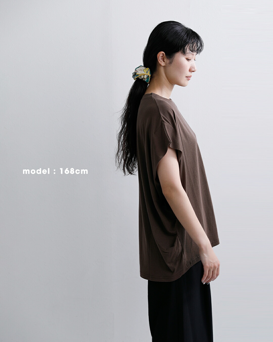 Johnbull(ジョンブル)コットン ミックス クルーネック フレンチスリーブ Tシャツ カットソー jl262c05