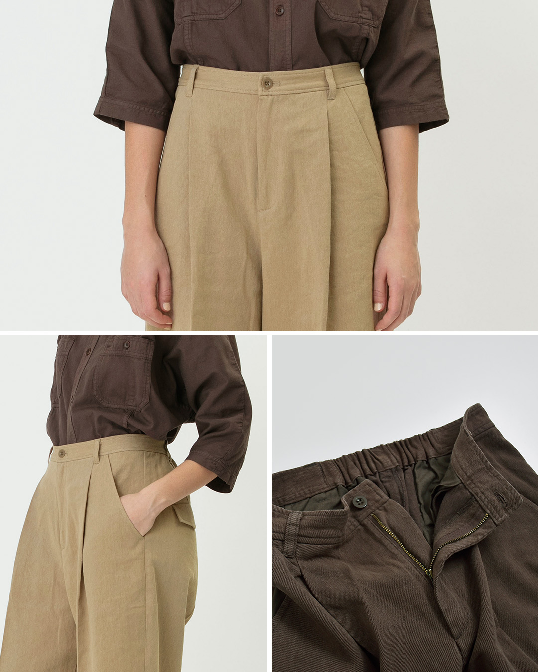 Johnbullコットン リネン ツイル タック ショートパンツ jl262p25