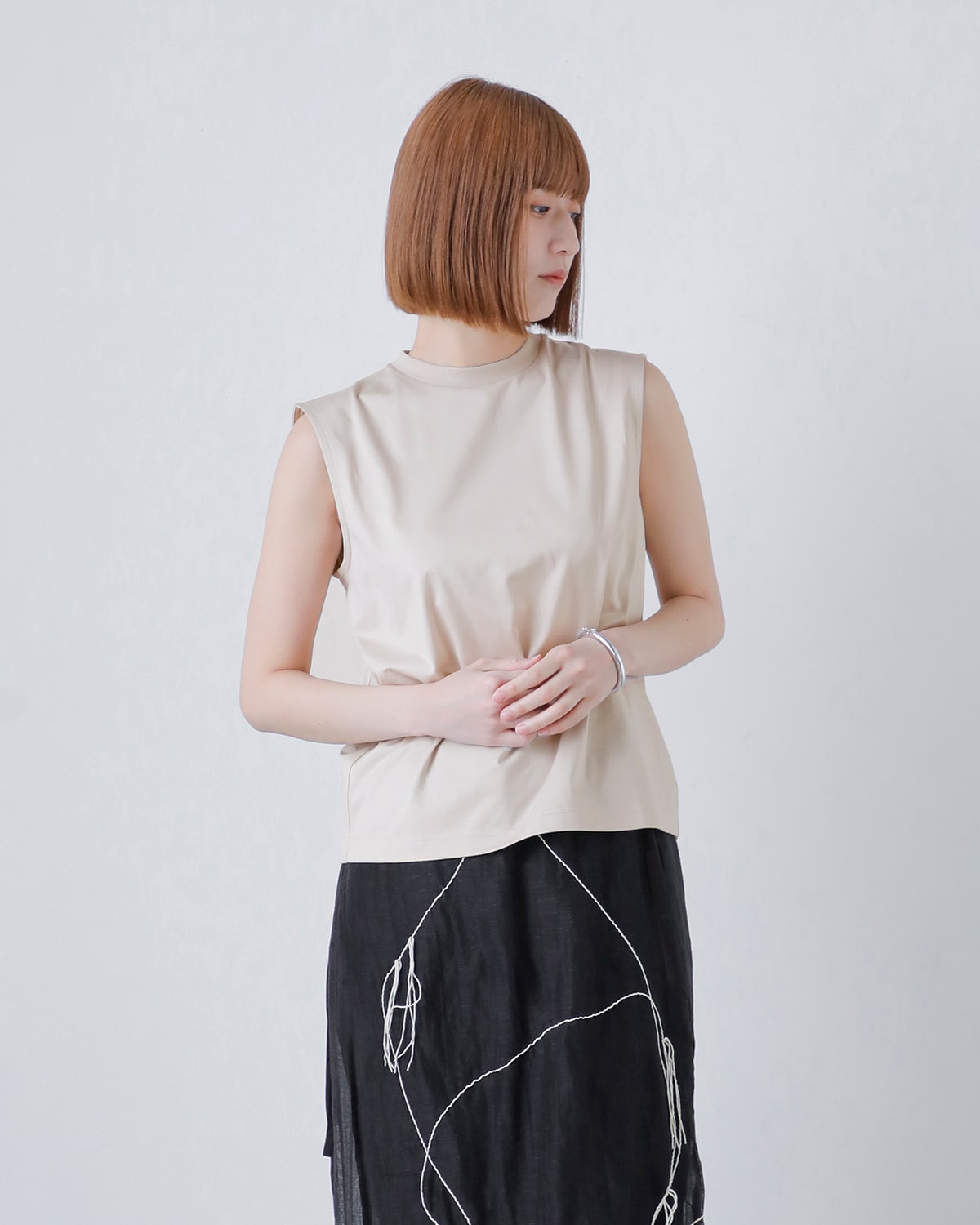 Nicolas Jenson(ニコラジェンソン)コットンノースリーブカットソー “SLEEVELESS” js-19ss-02