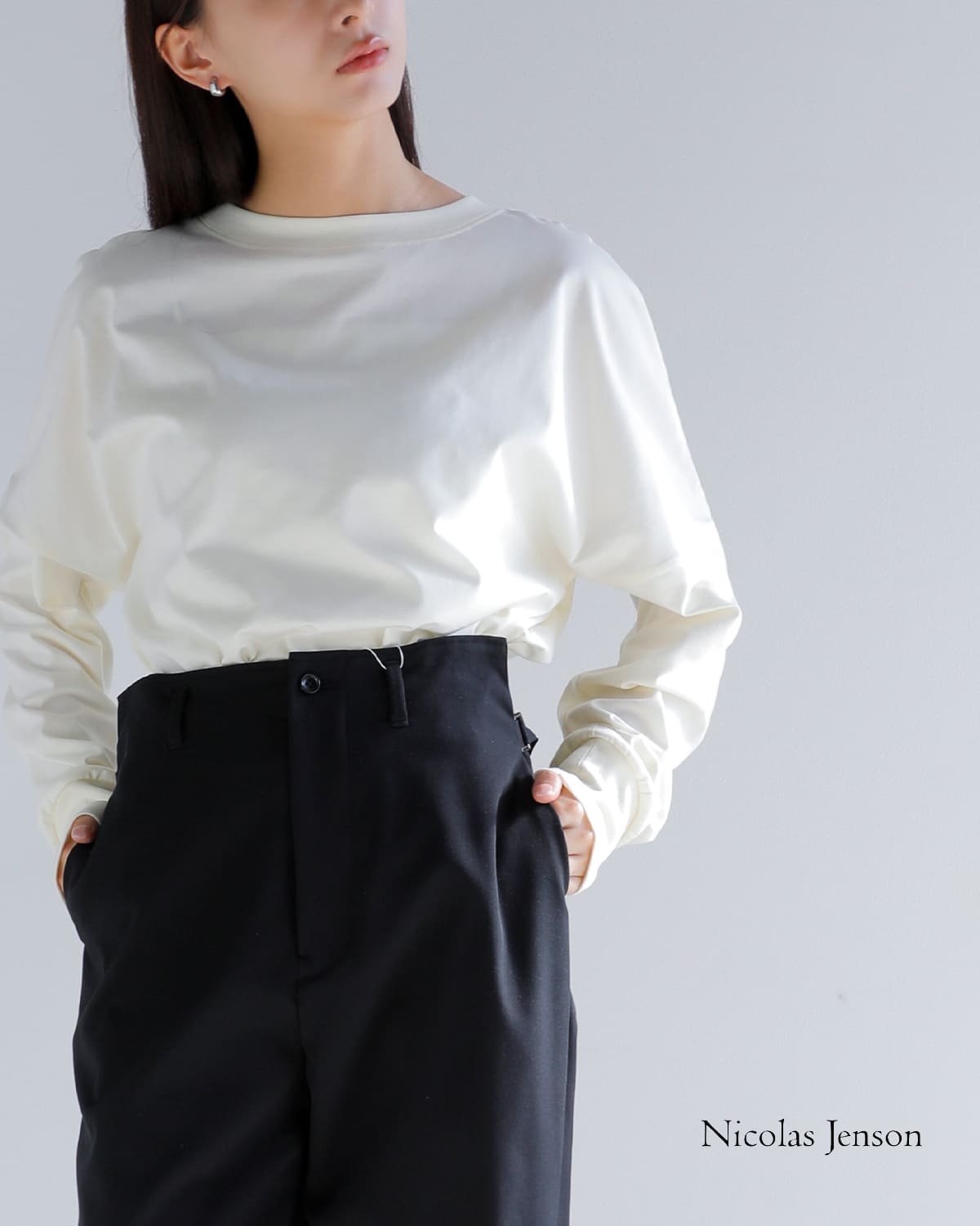 Nicolas Jenson(ニコラジェンソン)コットン ワイド ロングスリーブ プルオーバー “WIDE LONG SLEEVE”js-25aw-01wl