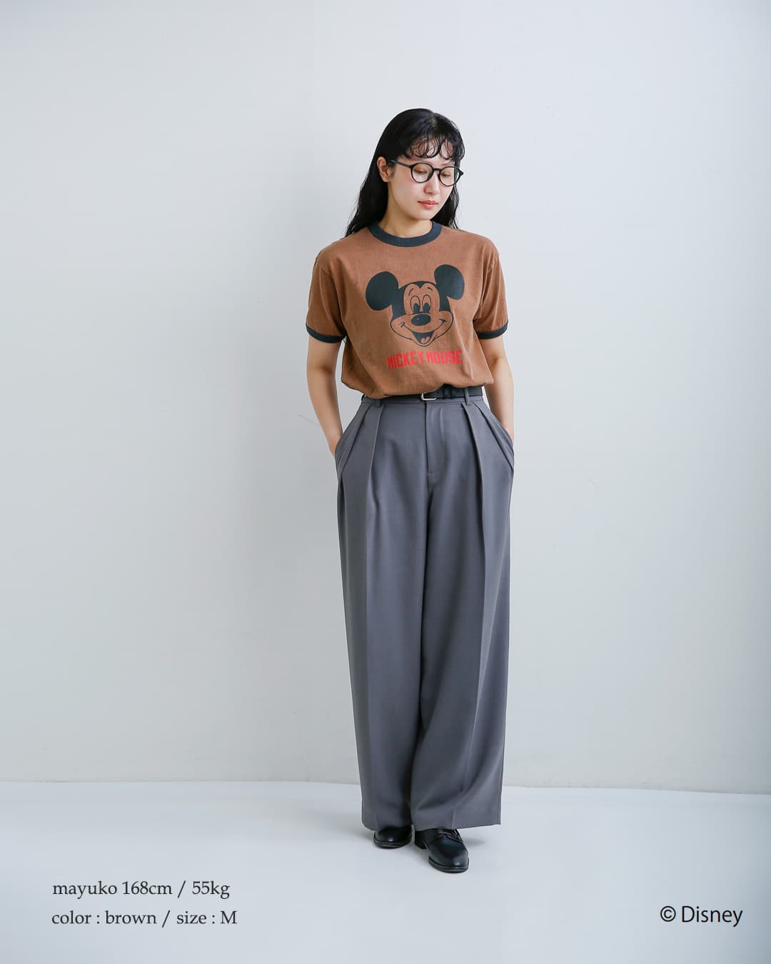 Johnbull(ジョンブル)コットン クルーネック ショート スリーブ Tシャツ カットソー“MICKEY MOUSE / RINGER T” jt262c16