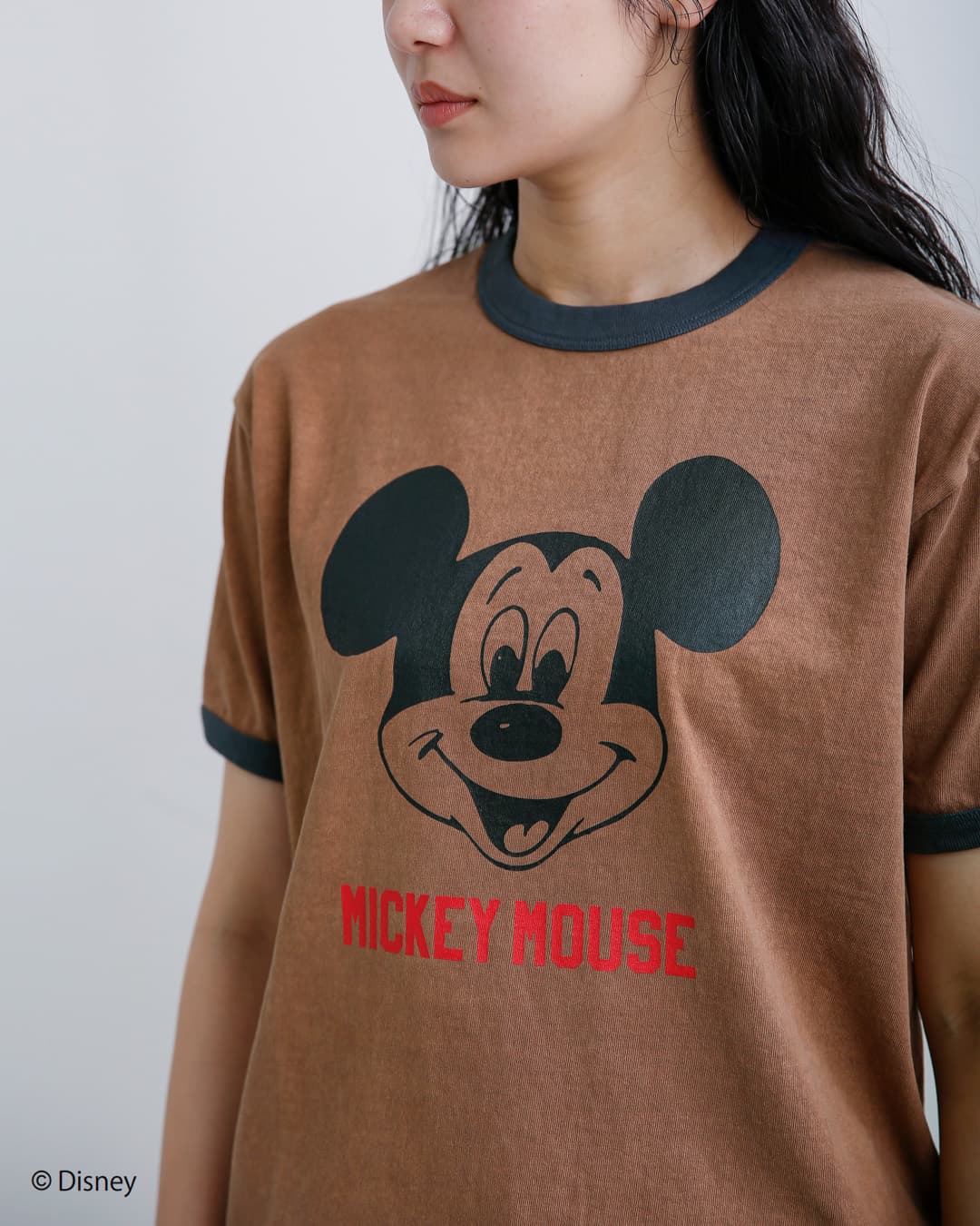 Johnbull(ジョンブル)コットン クルーネック ショート スリーブ Tシャツ カットソー“MICKEY MOUSE / RINGER T” jt262c16
