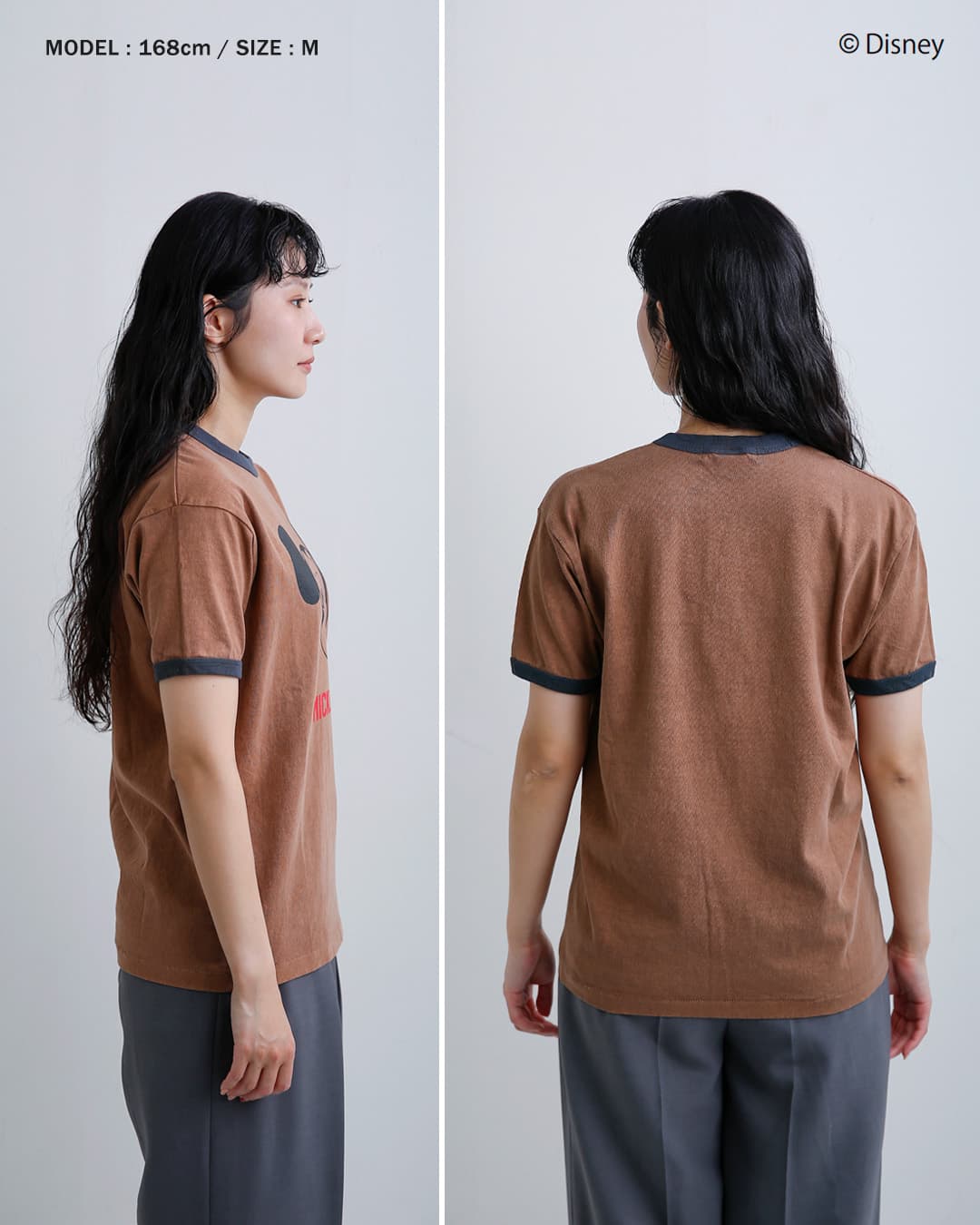 Johnbull(ジョンブル)コットン クルーネック ショート スリーブ Tシャツ カットソー“MICKEY MOUSE / RINGER T” jt262c16