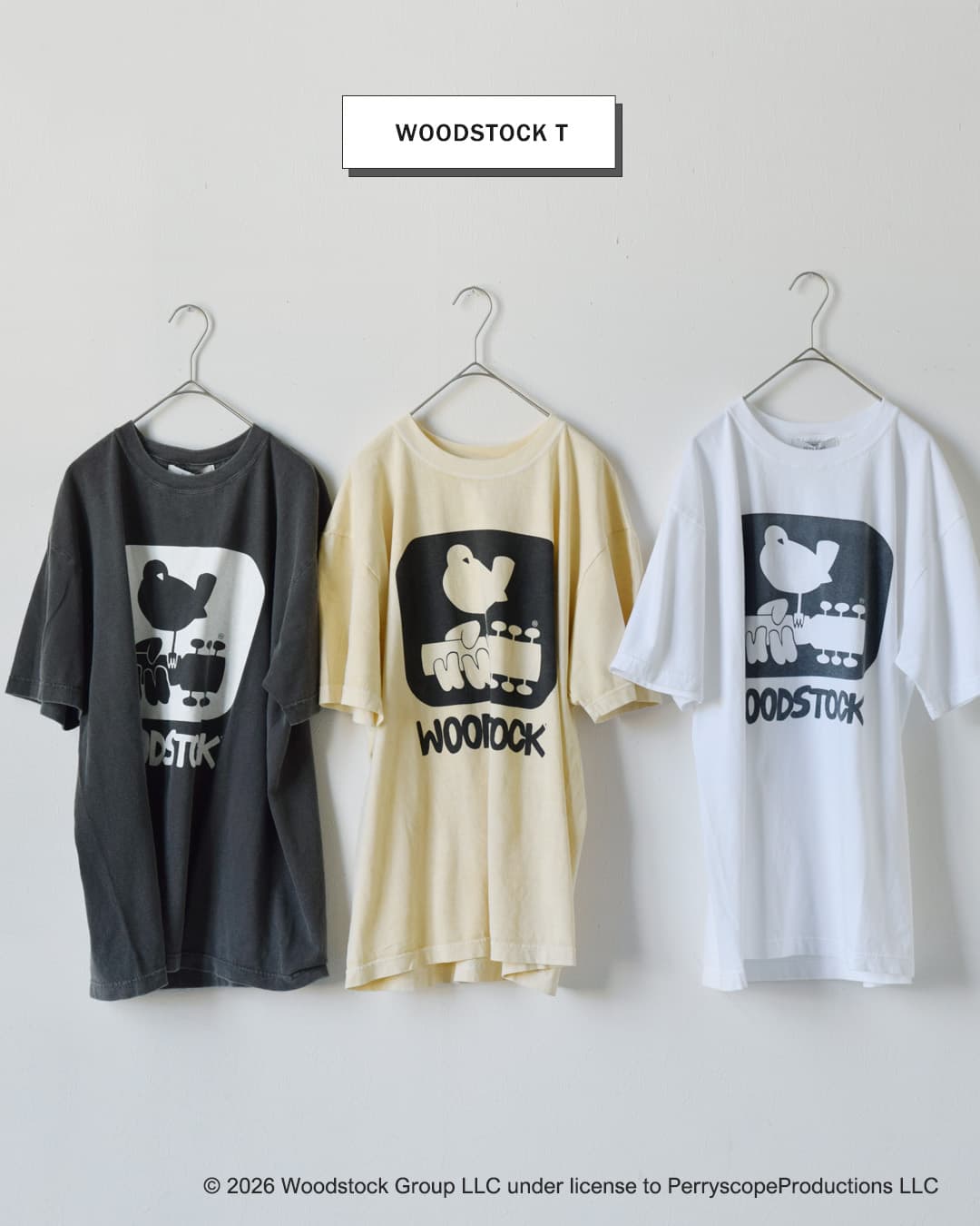 Johnbull(ジョンブル)コットン クルーネック ショート スリーブ Tシャツ カットソー “WOODSTOCK T” jt262c18