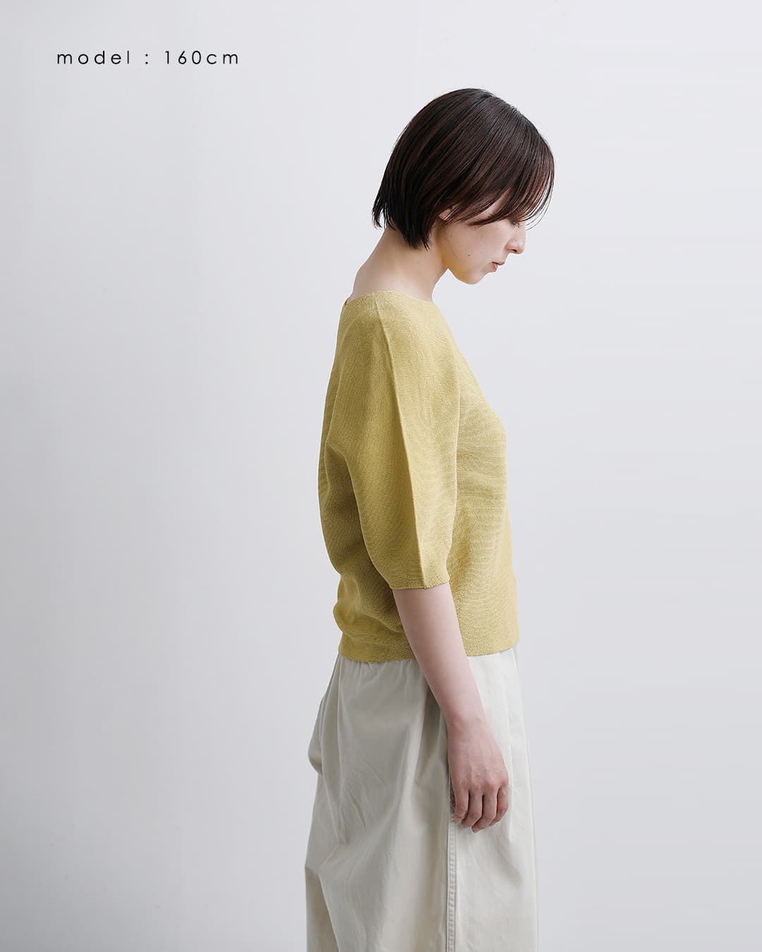 FACTORY(ファクトリー)和紙 コットン バルーン スリーブ セーター k-07