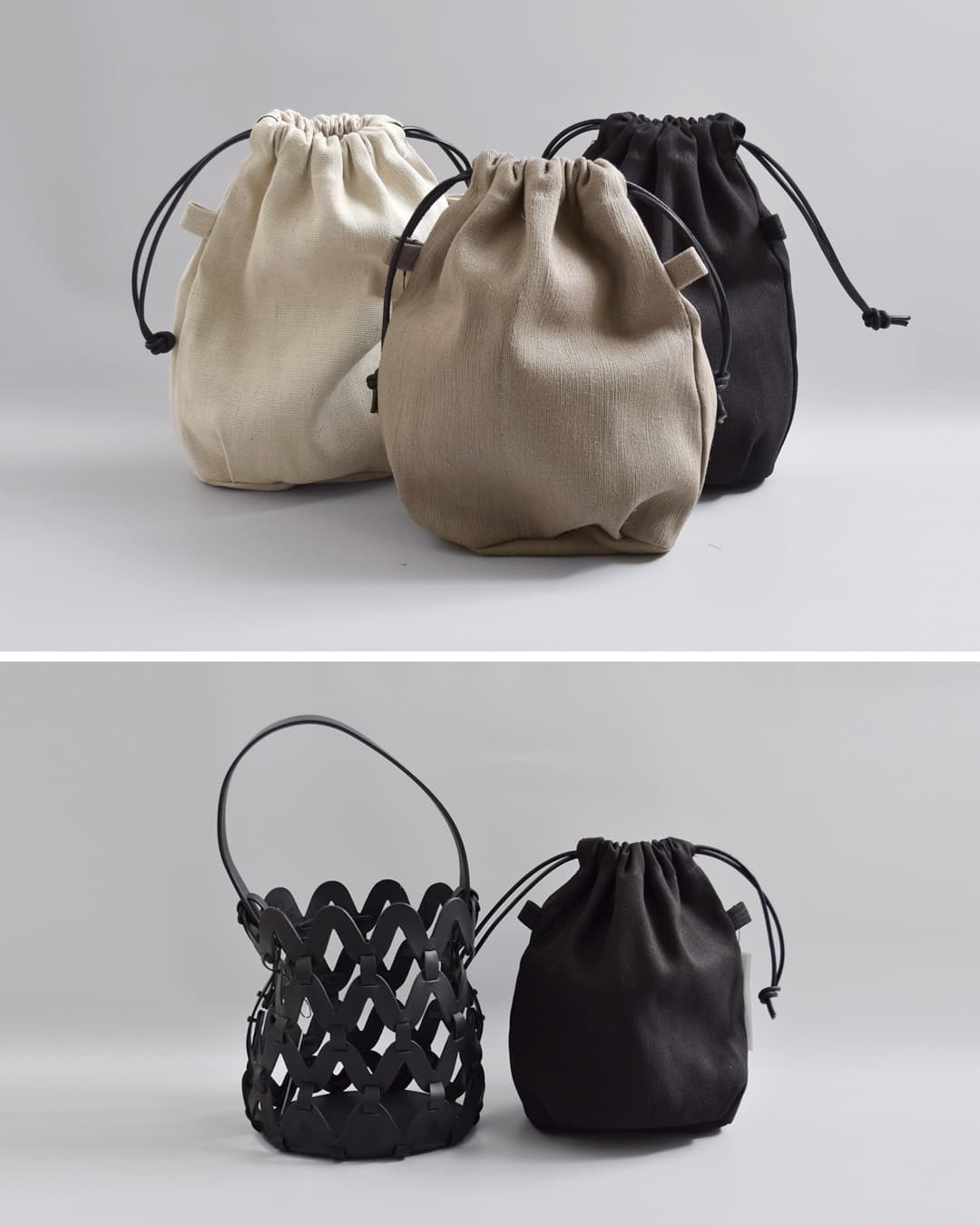 Ense(アンサ)2wayショルダーカゴバッグ用 ジュートキャンバス インナーバッグ k001-innerbagcanvas