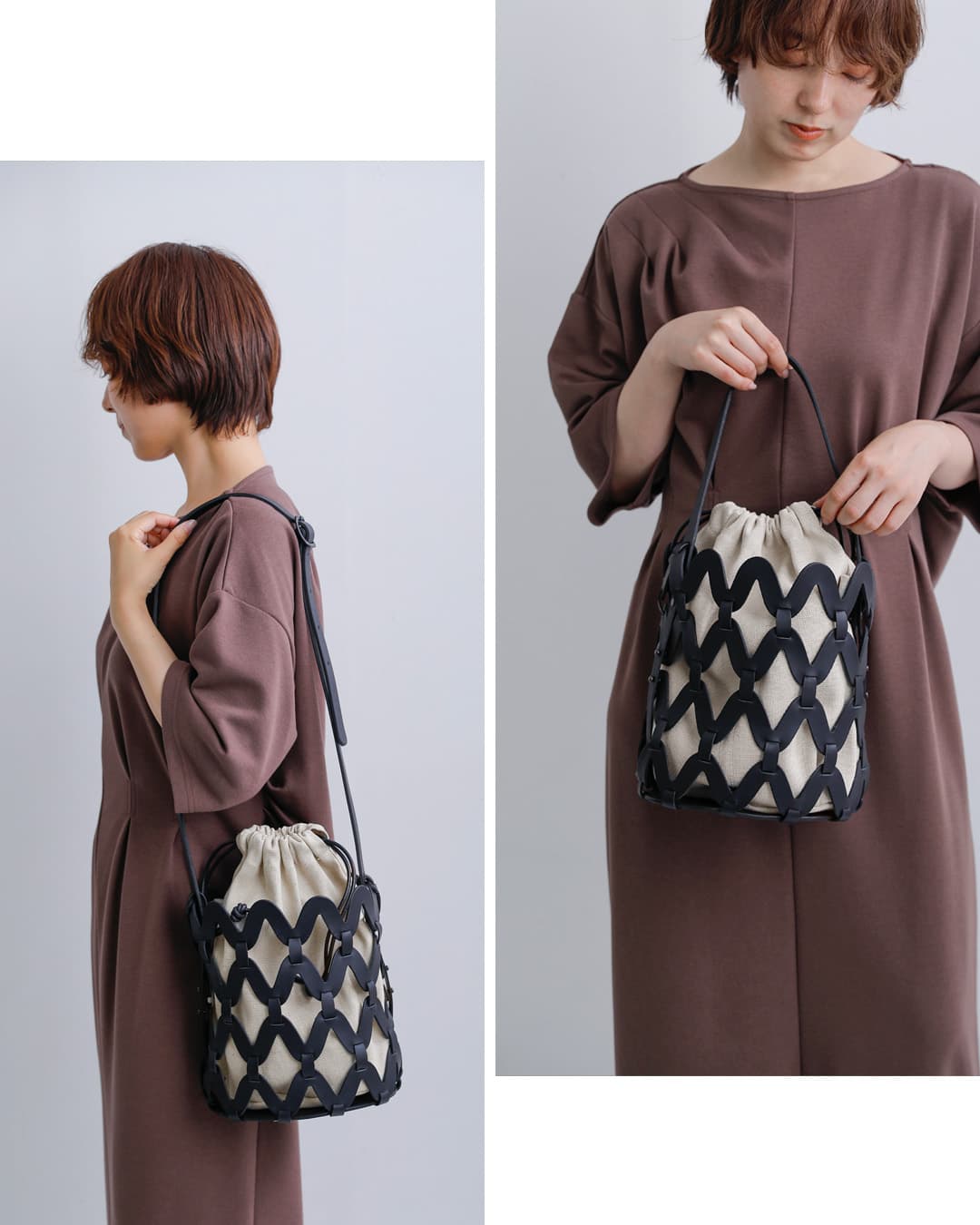 Ense(アンサ)2wayショルダーカゴバッグ用 ジュートキャンバス インナーバッグ k001-innerbagcanvas