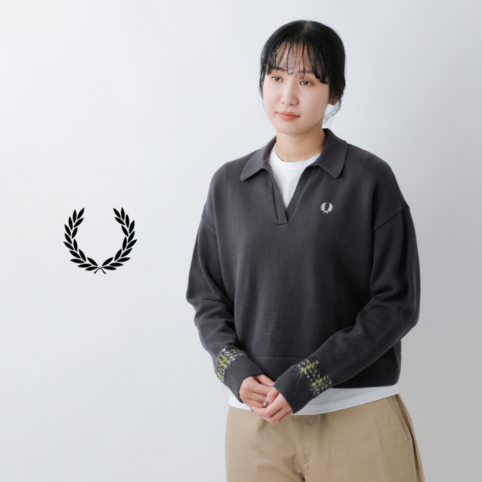 FRED PERRY(フレッド ペリー)タータンパネルニットシャツ“TARTANPANELKNITTEDSHIRT”k1153