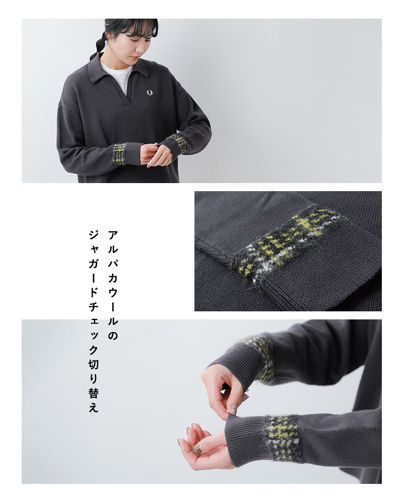 FRED PERRY(フレッド ペリー)タータンパネルニットシャツ“TARTANPANELKNITTEDSHIRT”k1153