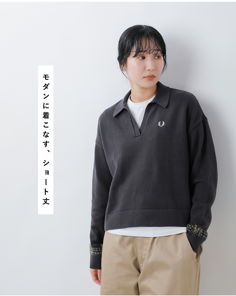 FRED PERRY(フレッド ペリー)タータンパネルニットシャツ“TARTANPANELKNITTEDSHIRT”k1153