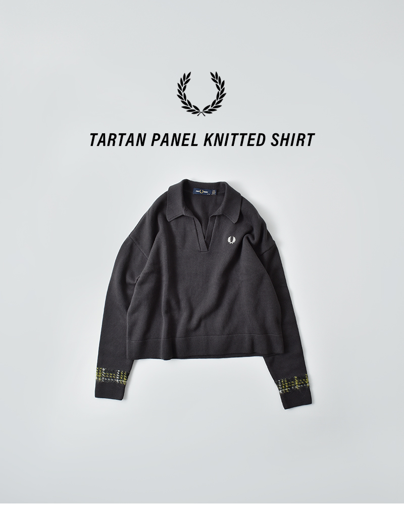 FRED PERRY(フレッド ペリー)タータンパネルニットシャツ“TARTANPANELKNITTEDSHIRT”k1153