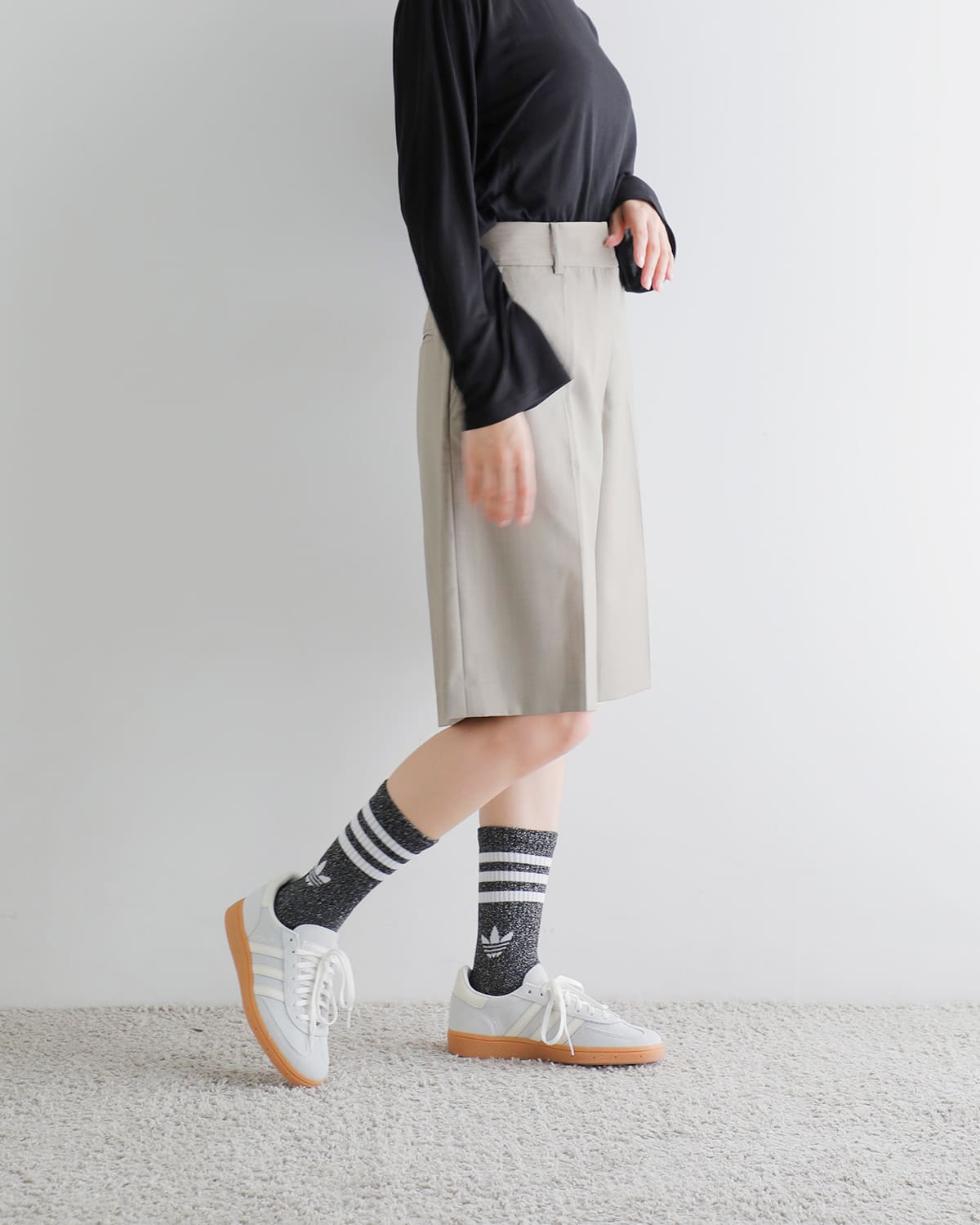 adidas Originals(アディダス オリジナルス)3ストライプスラメクルーソックス2足セット3STRIPESGLITTERCREWSOCKS2PAIRS ka985