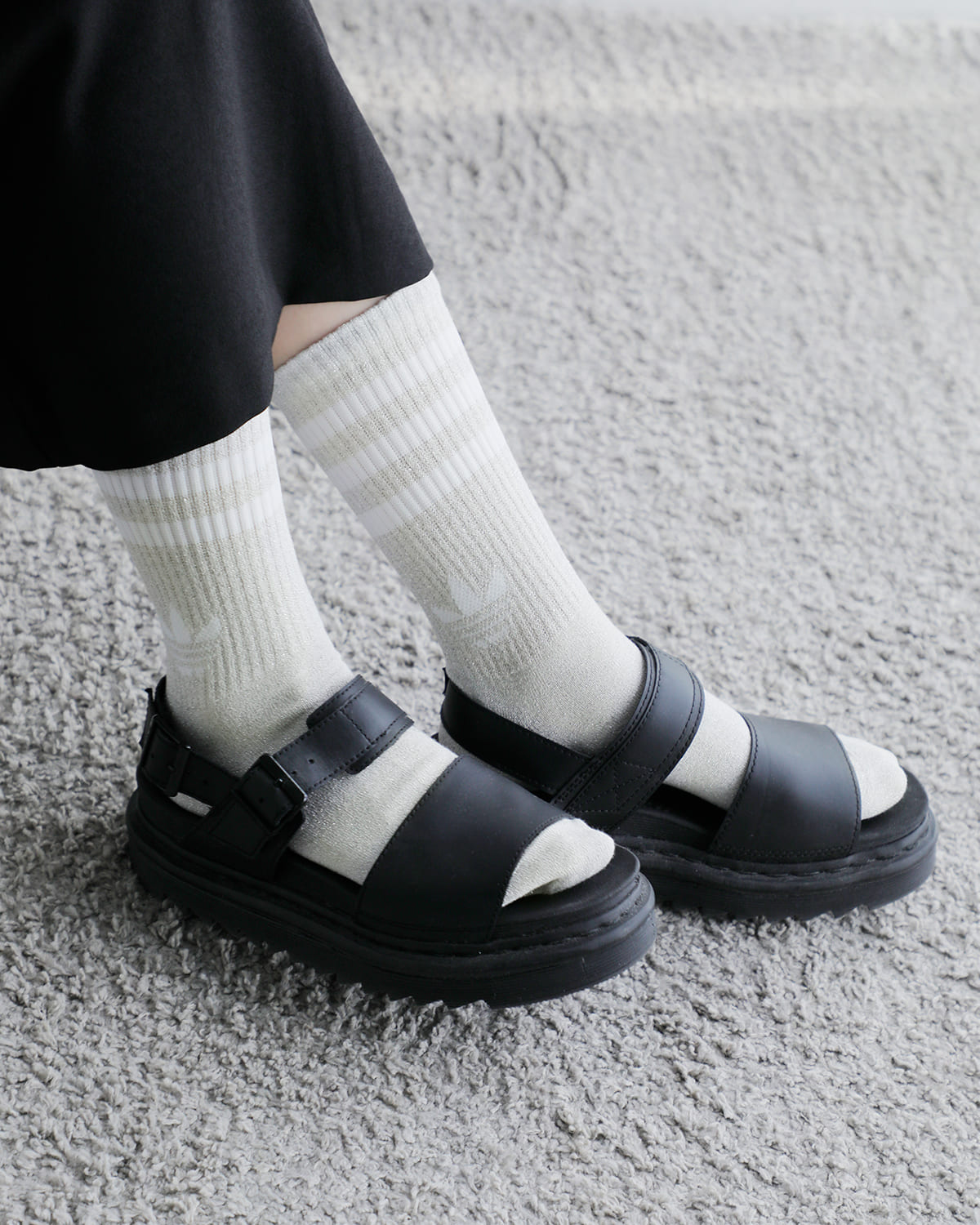 adidas Originals(アディダス オリジナルス)3ストライプスラメクルーソックス2足セット3STRIPESGLITTERCREWSOCKS2PAIRS ka985