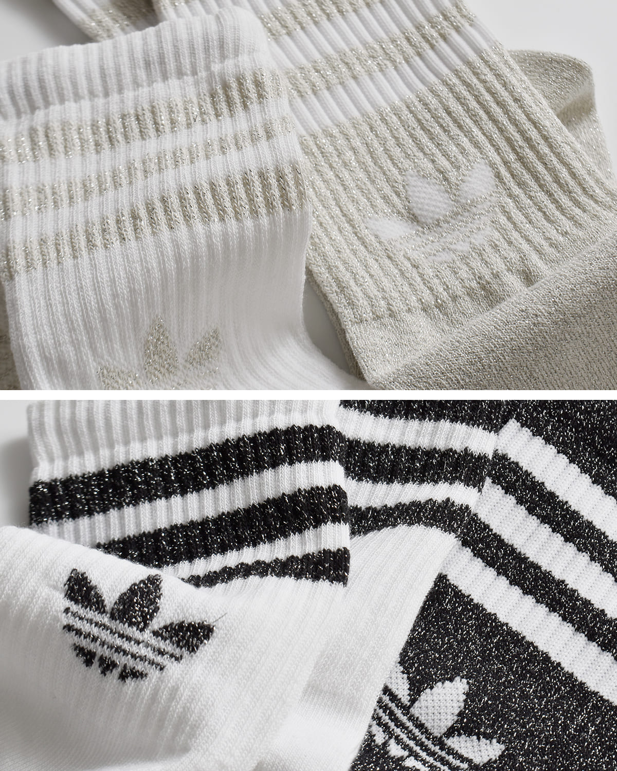 adidas Originals(アディダス オリジナルス)3ストライプスラメクルーソックス2足セット3STRIPESGLITTERCREWSOCKS2PAIRS ka985