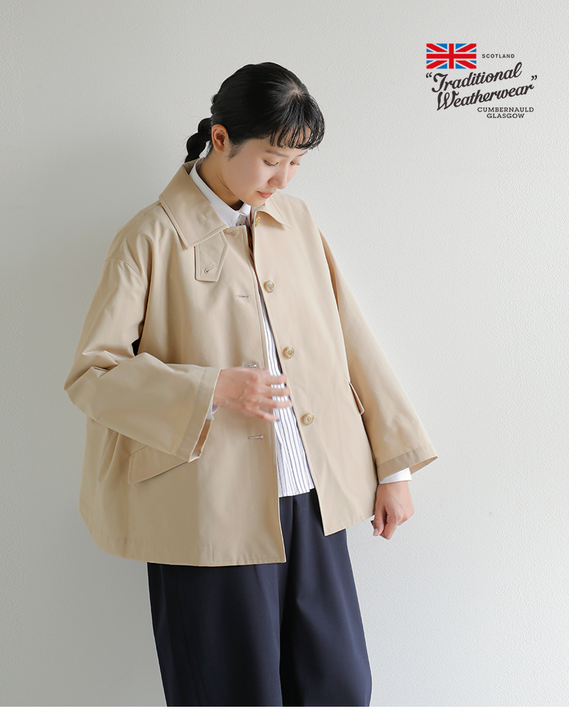 Traditional WeatherwearTCウェザーロッキー撥水コットンライクリントンショートコート261kgfco0523ro