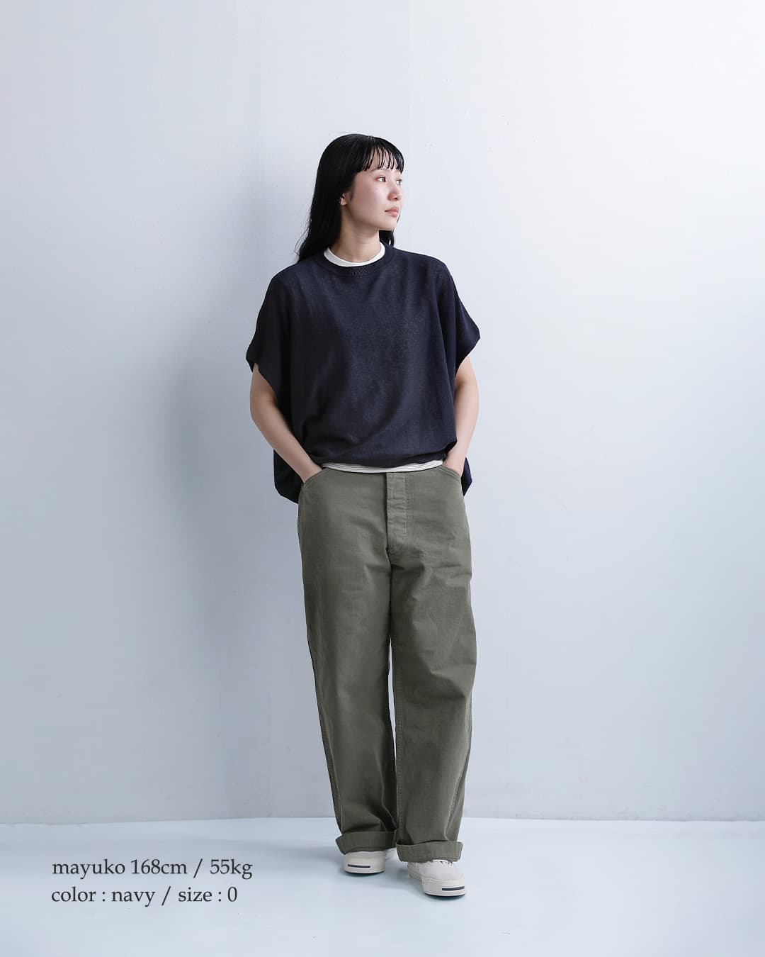 ordinaryfitsコットンリネン バーバーノースリーブ Tシャツ BARBER NOSLEEVE kn016-126