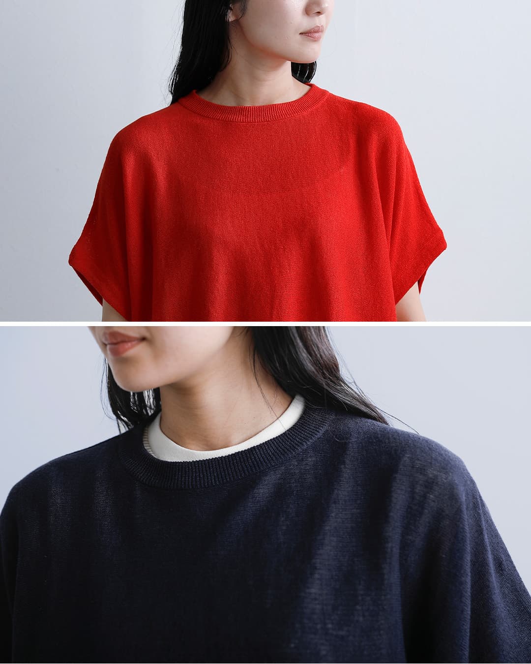 ordinaryfitsコットンリネン バーバーノースリーブ Tシャツ BARBER NOSLEEVE kn016-126