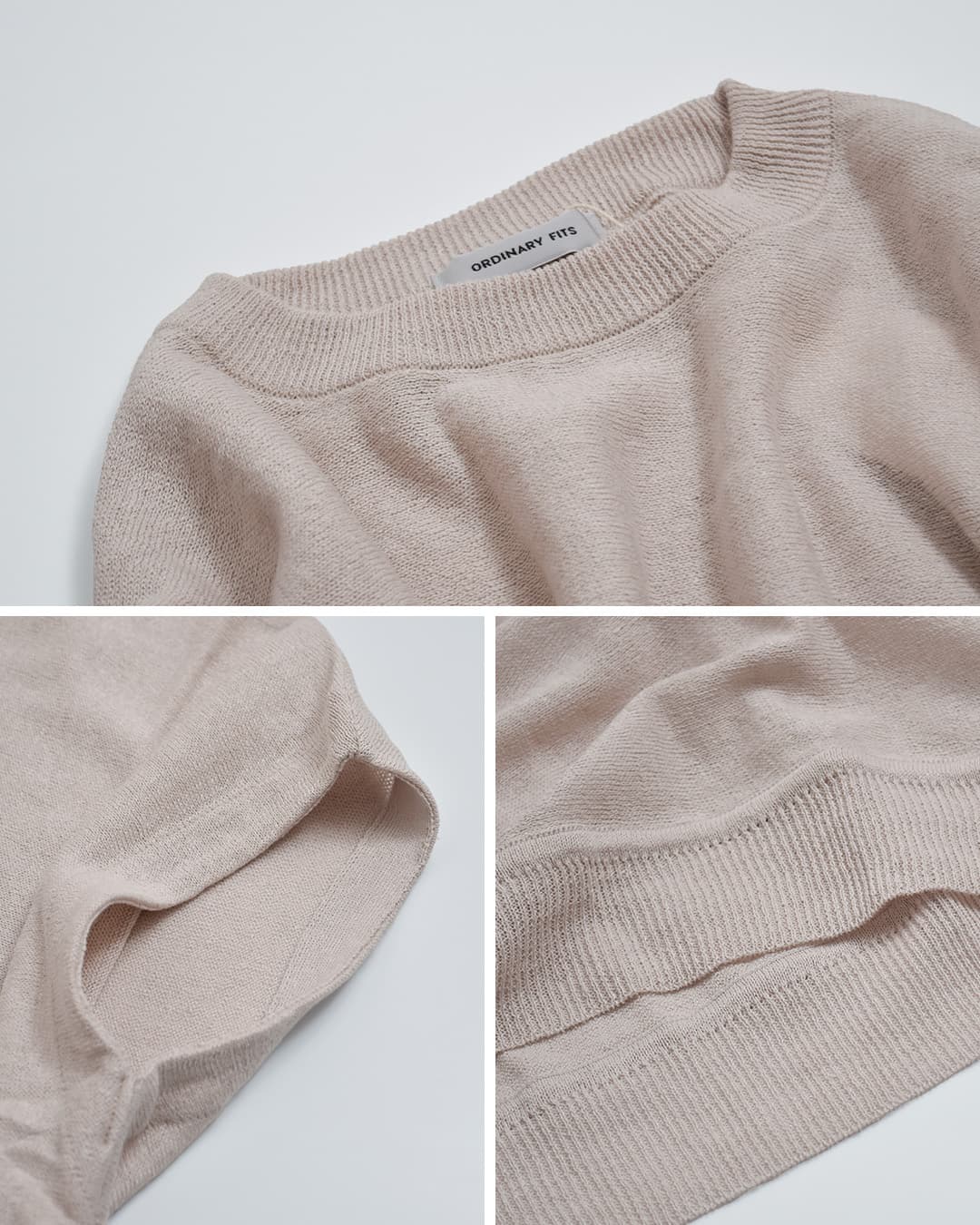 ordinaryfitsコットンリネン バーバーノースリーブ Tシャツ BARBER NOSLEEVE kn016-126