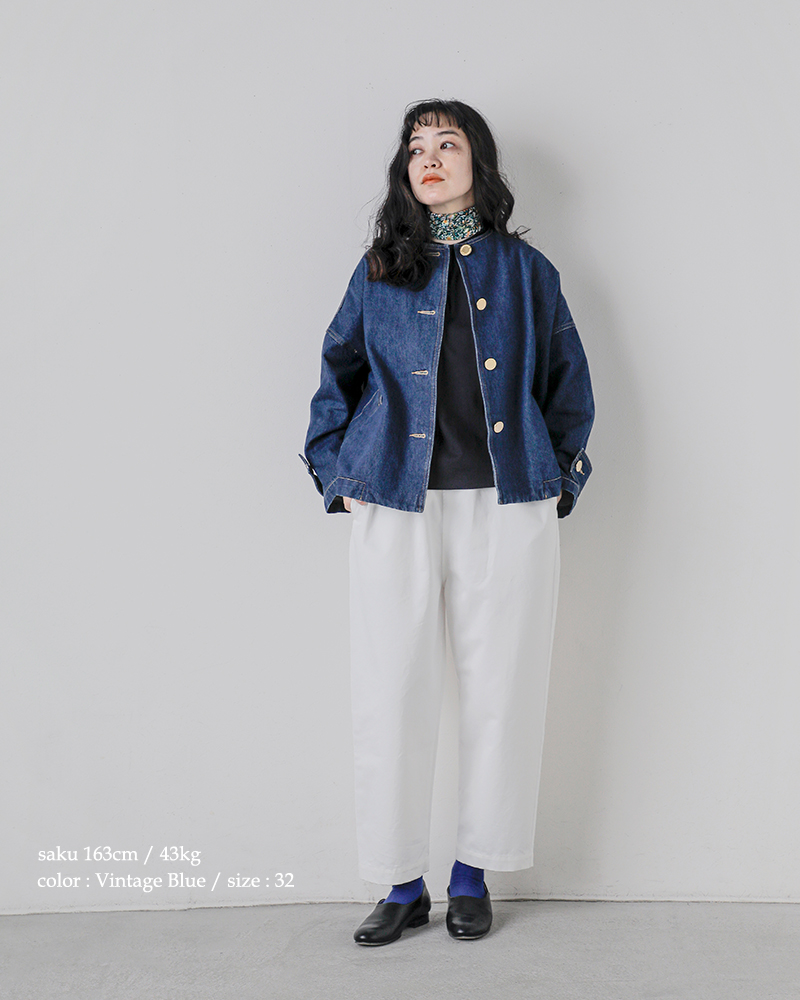 Traditional Weatherwear(トラディショナルウェザーウェア)マールトンノーカラーショートデニムコート“MALTONN/CSHORTDENIM”l251bbfco0469ej