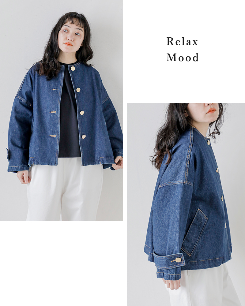 Traditional Weatherwear(トラディショナルウェザーウェア)マールトンノーカラーショートデニムコート“MALTONN/CSHORTDENIM”l251bbfco0469ej