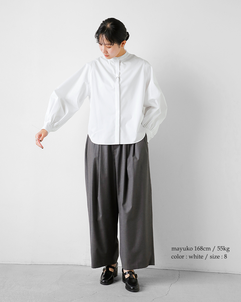 SI-HIRAI(スーヒライ)コットンツイルスタンドカラーシャツ“THORNHILL”l261hi1015shd