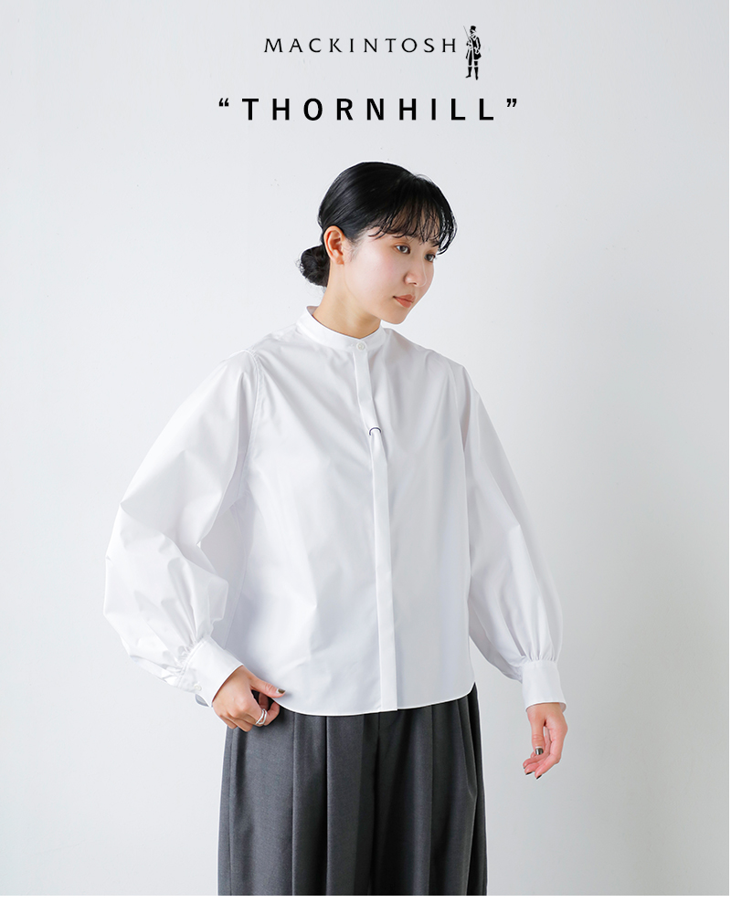 SI-HIRAI(スーヒライ)コットンツイルスタンドカラーシャツ“THORNHILL”l261hi1015shd