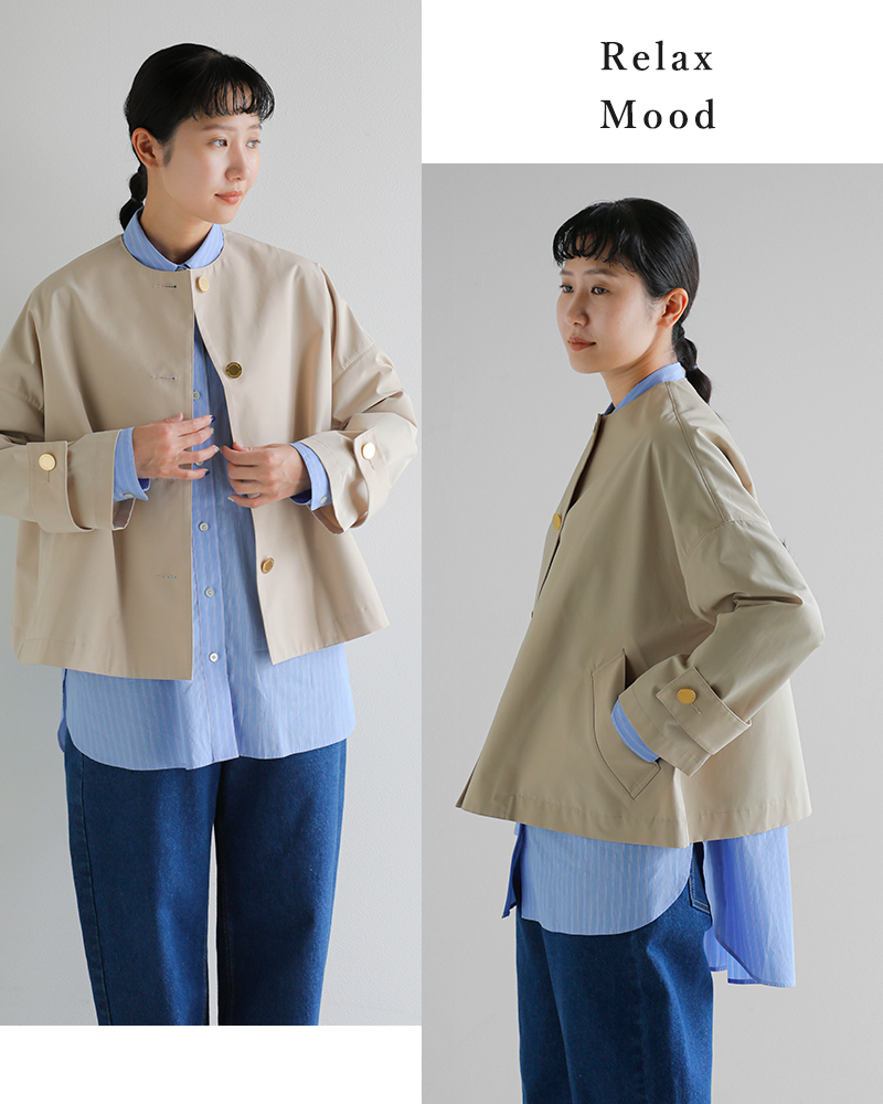 Traditional Weatherwear(トラディショナルウェザーウェア)TCウェザーロッキー撥水コットンライクマールトンノーカラーショートコート“MALTONN/CSHORT”l251kgfco0466ro