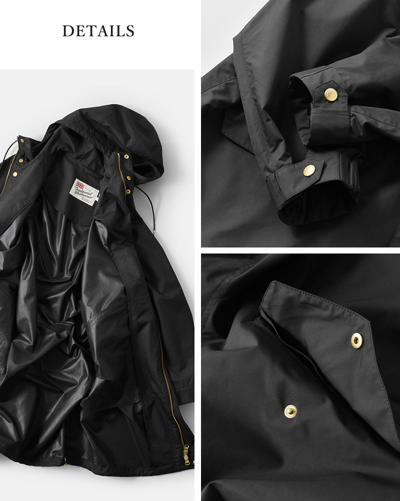 Traditional Weatherwear(トラディショナルウェザーウェア)撥水ライトウェイトタフタセルジーフードロングコート“SELSEY”l261kgfco0539e