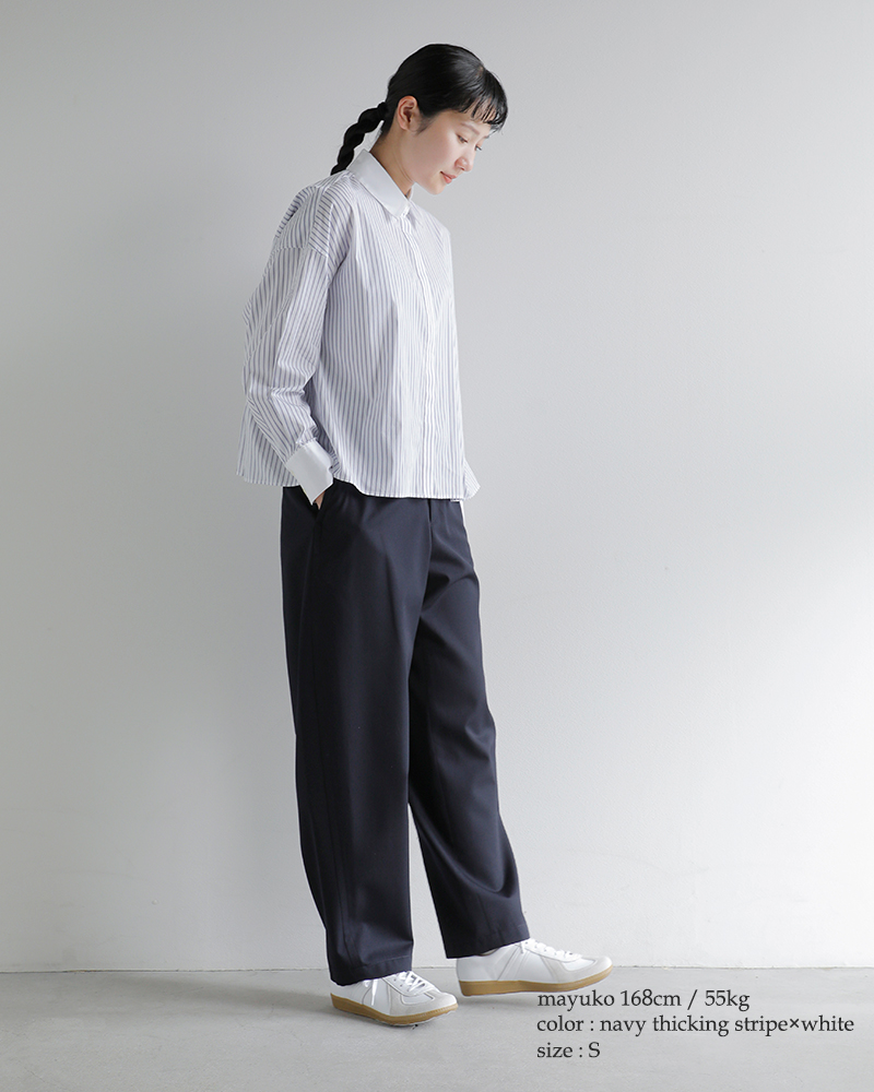 Traditional Weatherwear(トラディショナルウェザーウェア)ハイカウントポプリンストライプグレイスロングスリーブフライフロントシャツ“GRAYS”l261kgfsh0316ty