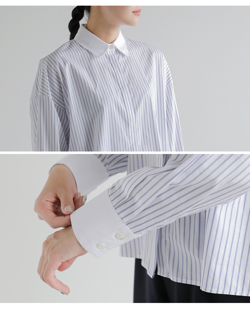 Traditional Weatherwear(トラディショナルウェザーウェア)ハイカウントポプリンストライプグレイスロングスリーブフライフロントシャツ“GRAYS”l261kgfsh0316ty