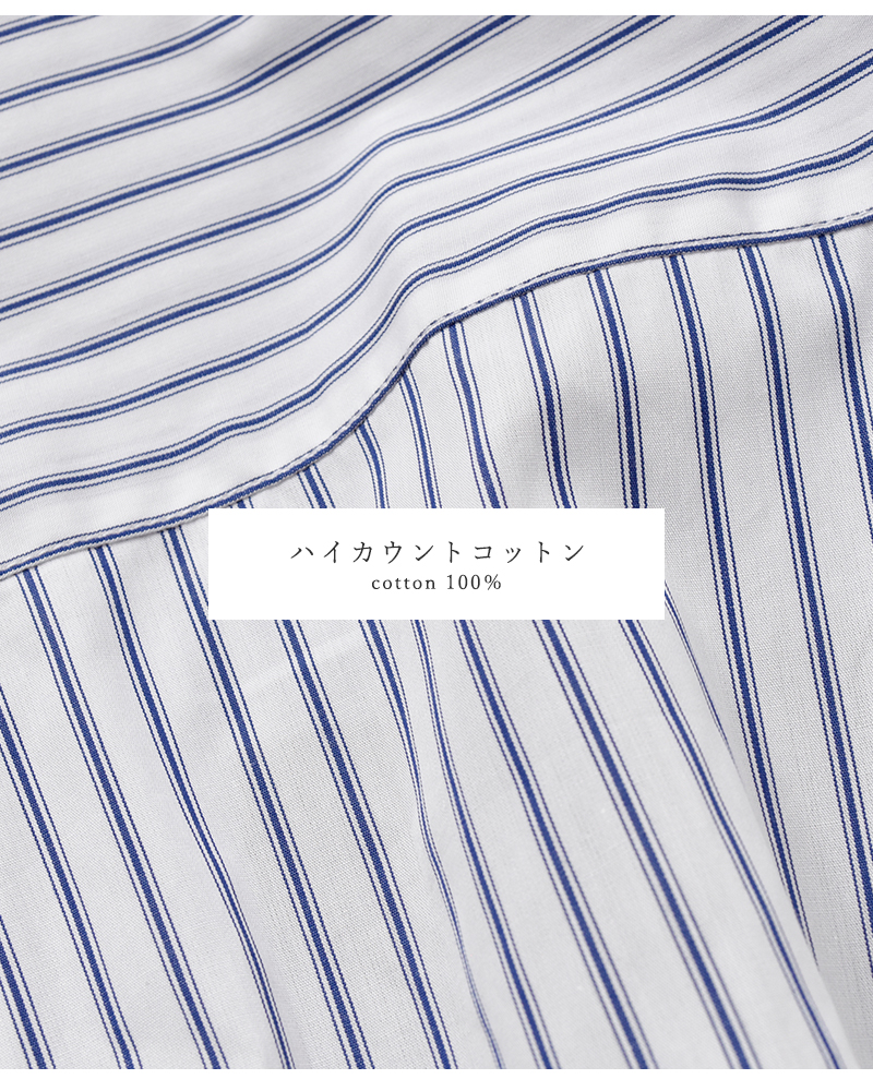 Traditional Weatherwear(トラディショナルウェザーウェア)ハイカウントポプリンストライプグレイスロングスリーブフライフロントシャツ“GRAYS”l261kgfsh0316ty