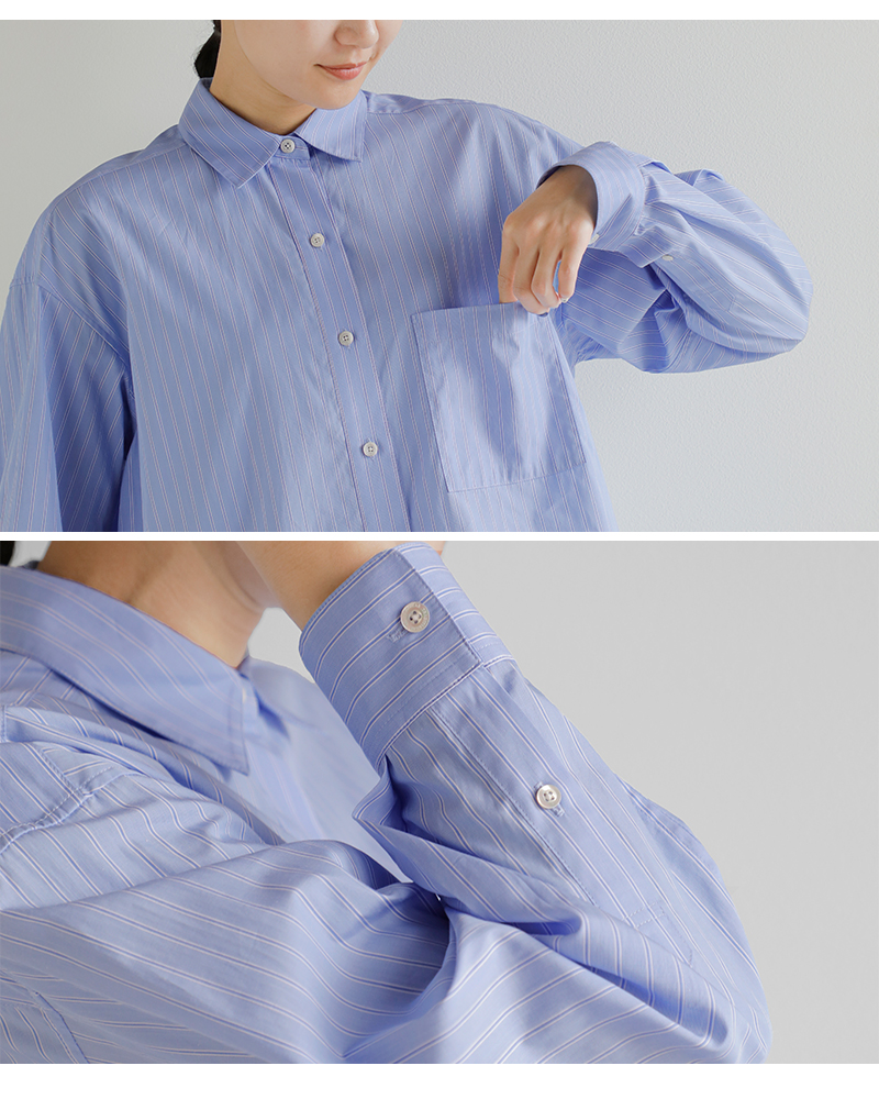 Traditional Weatherwear(トラディショナルウェザーウェア)ハイカウントポプリンストライプランコーンロングスリーブシャツ“RUNCORN”l261kgfsh0328ty