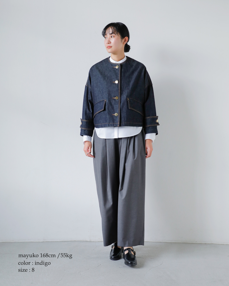 MACKINTOSH(マッキントッシュ)ハンビーノーカラーショートデニムジャケット“HUMBIENOCOLLARSHDNMJKMB”l261nd1004bgalt