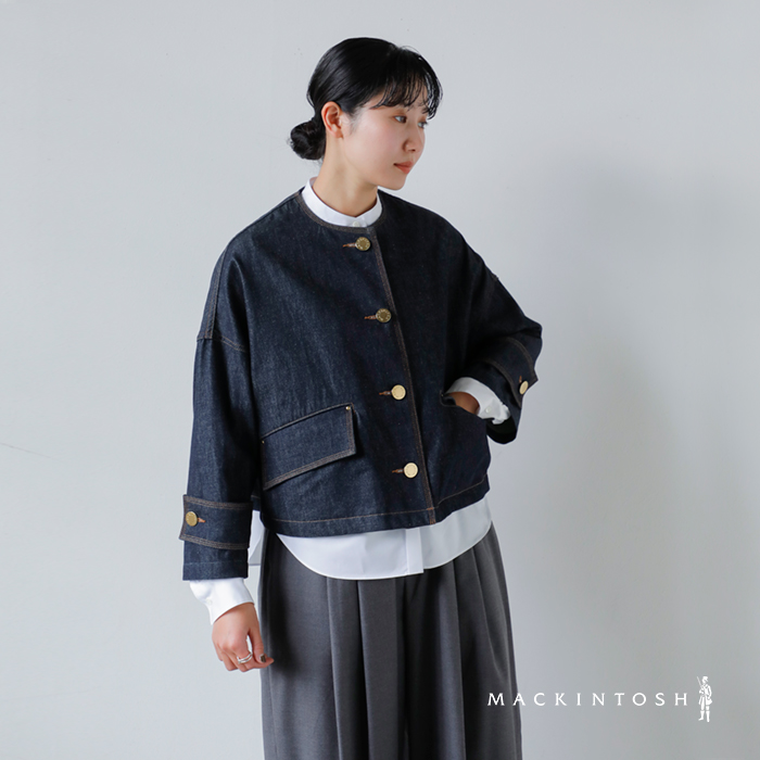 MACKINTOSH(マッキントッシュ)ハンビーノーカラーショートデニムジャケット“HUMBIENOCOLLARSHDNMJKMB”l261nd1004bgalt
